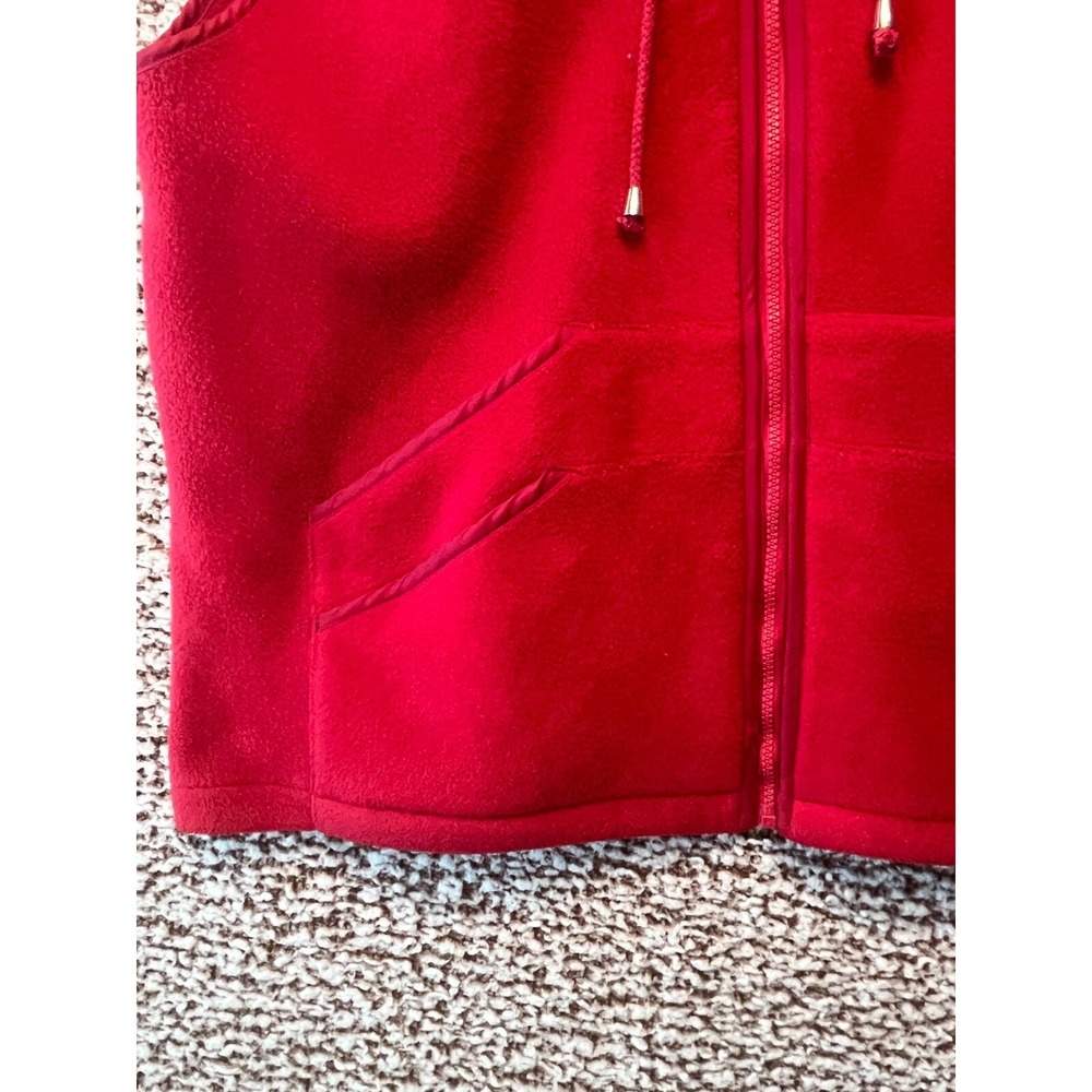 Crable Sportswear Wisconsin Red Fleece Vest Hoodie Large Sleeveless Zip Up - Picture 5 of 9